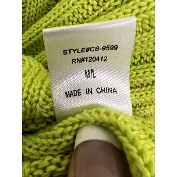 Cotton Candy LA Cropped Neon Green Knit Sweater M / L 80s 90s Y2K - Picture 7 of 7